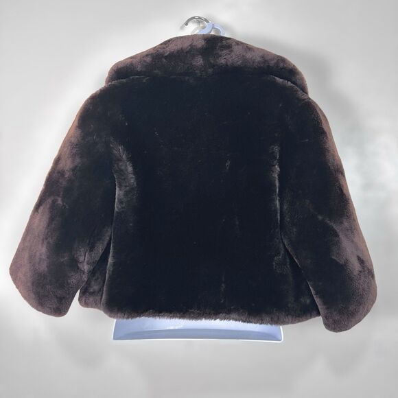 Hammel's Beaver Fur Coat Womens M Brown VTG Crop Luxury Glam Old Money Mob Wife - Picture 9 of 10